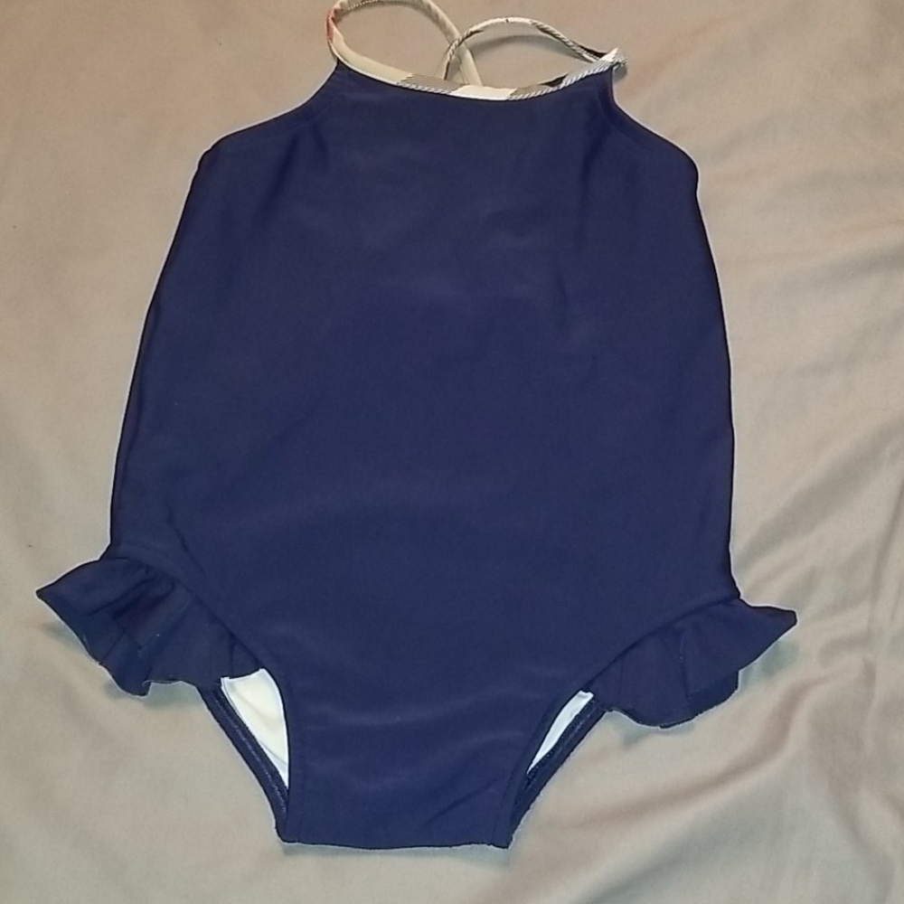 Navy Blue Burberry One Piece Swimsuit